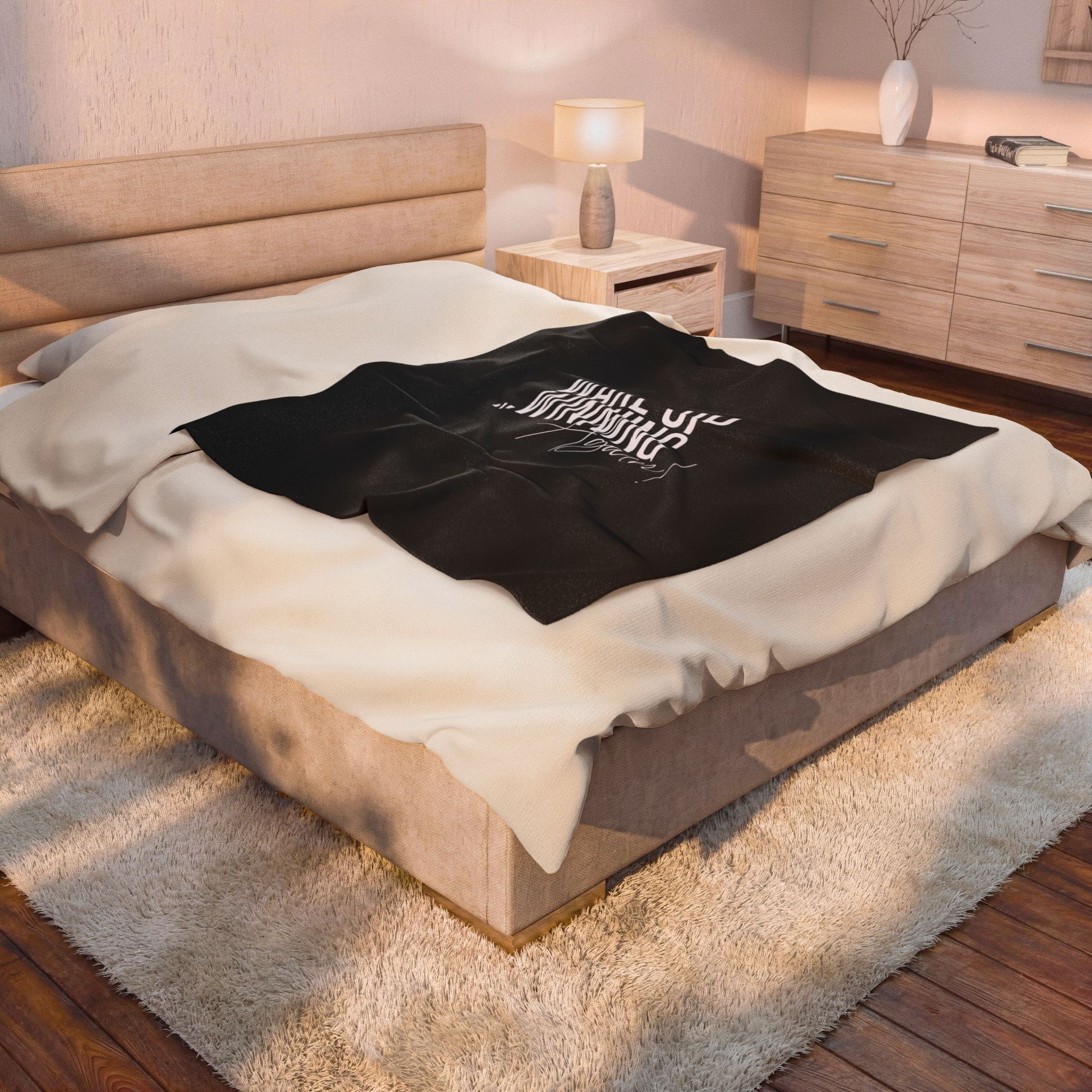 Velveteen Plush Blanket - 'Wake Up Winning Again' Inspirational Throw