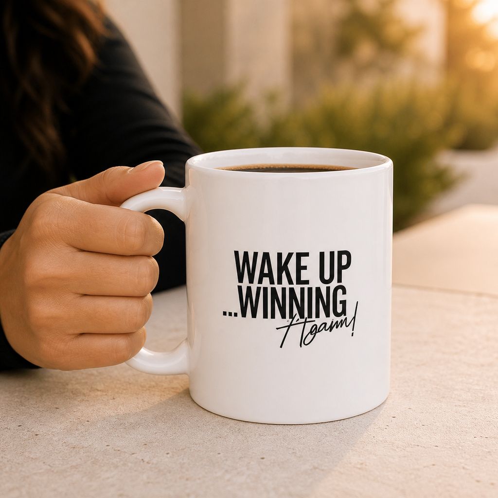 Velveteen Plush Blanket - 'Wake Up Winning Again' Inspirational Throw